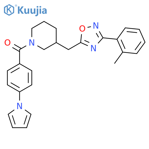 3-{[3-(2-methylphenyl)-1,2,4-oxadiazol-5-yl]methyl}-1-[4-(1H-pyrrol-1-yl)benzoyl]piperidine structure