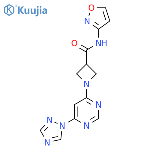 N-(1,2-oxazol-3-yl)-1-6-(1H-1,2,4-triazol-1-yl)pyrimidin-4-ylazetidine-3-carboxamide structure
