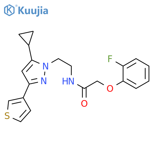 N-{2-[5-cyclopropyl-3-(thiophen-3-yl)-1H-pyrazol-1-yl]ethyl}-2-(2-fluorophenoxy)acetamide structure
