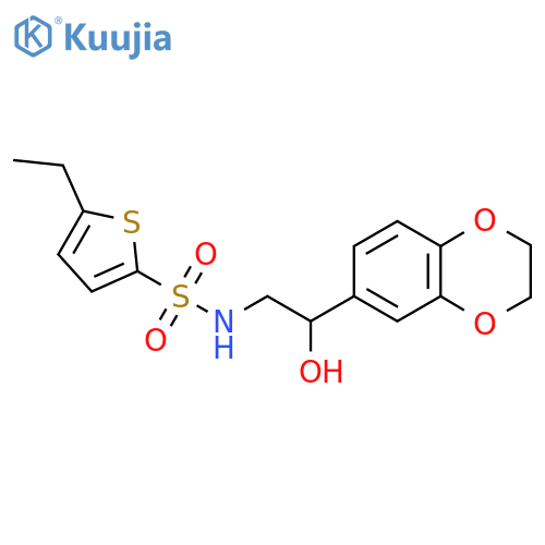 N-2-(2,3-dihydro-1,4-benzodioxin-6-yl)-2-hydroxyethyl-5-ethylthiophene-2-sulfonamide structure