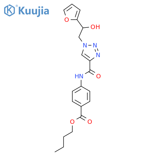 butyl 4-{1-2-(furan-2-yl)-2-hydroxyethyl-1H-1,2,3-triazole-4-amido}benzoate structure