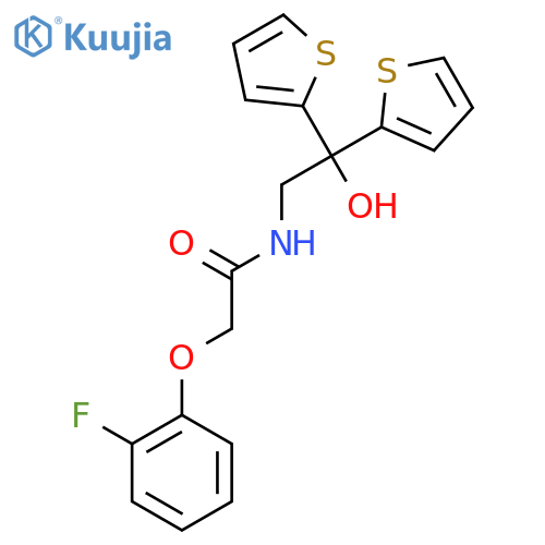 2-(2-fluorophenoxy)-N-2-hydroxy-2,2-bis(thiophen-2-yl)ethylacetamide structure