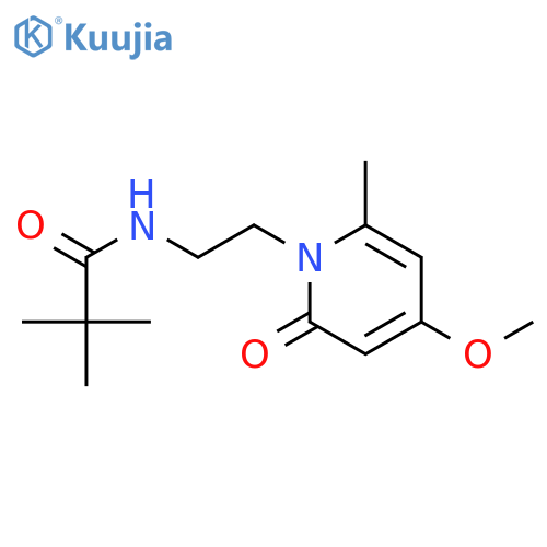N-[2-(4-methoxy-6-methyl-2-oxo-1,2-dihydropyridin-1-yl)ethyl]-2,2-dimethylpropanamide structure