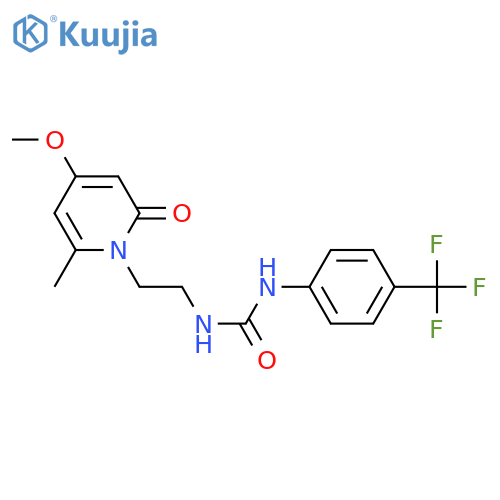 3-[2-(4-methoxy-6-methyl-2-oxo-1,2-dihydropyridin-1-yl)ethyl]-1-[4-(trifluoromethyl)phenyl]urea structure