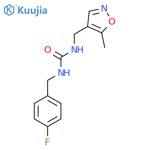 1-(4-fluorophenyl)methyl-3-(5-methyl-1,2-oxazol-4-yl)methylurea structure