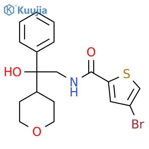 4-bromo-N-[2-hydroxy-2-(oxan-4-yl)-2-phenylethyl]thiophene-2-carboxamide structure
