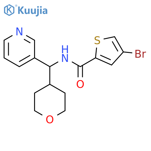 4-bromo-N-[(oxan-4-yl)(pyridin-3-yl)methyl]thiophene-2-carboxamide structure