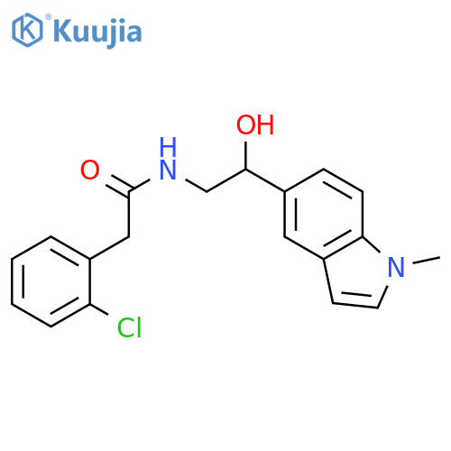 2-(2-chlorophenyl)-N-2-hydroxy-2-(1-methyl-1H-indol-5-yl)ethylacetamide structure