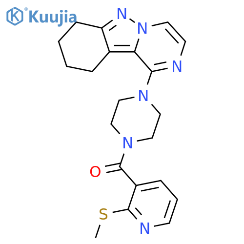 1-[2-(methylsulfanyl)pyridine-3-carbonyl]-4-{7H,8H,9H,10H-pyrazino[1,2-b]indazol-1-yl}piperazine structure