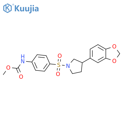 methyl N-(4-{[3-(2H-1,3-benzodioxol-5-yl)pyrrolidin-1-yl]sulfonyl}phenyl)carbamate structure