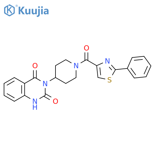 3-[1-(2-phenyl-1,3-thiazole-4-carbonyl)piperidin-4-yl]-1,2,3,4-tetrahydroquinazoline-2,4-dione structure
