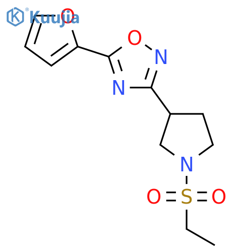 3-1-(ethanesulfonyl)pyrrolidin-3-yl-5-(furan-2-yl)-1,2,4-oxadiazole structure