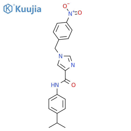 1-(4-nitrophenyl)methyl-N-4-(propan-2-yl)phenyl-1H-imidazole-4-carboxamide structure