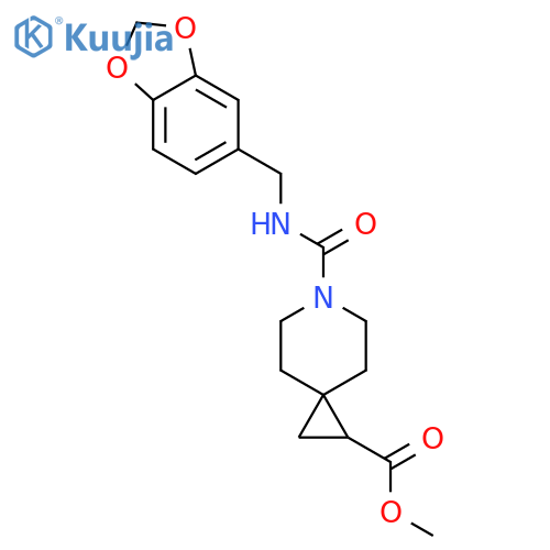methyl 6-{(2H-1,3-benzodioxol-5-yl)methylcarbamoyl}-6-azaspiro2.5octane-1-carboxylate structure