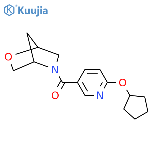 5-[6-(cyclopentyloxy)pyridine-3-carbonyl]-2-oxa-5-azabicyclo[2.2.1]heptane structure