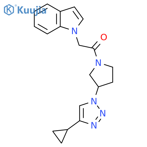 1-3-(4-cyclopropyl-1H-1,2,3-triazol-1-yl)pyrrolidin-1-yl-2-(1H-indol-1-yl)ethan-1-one structure