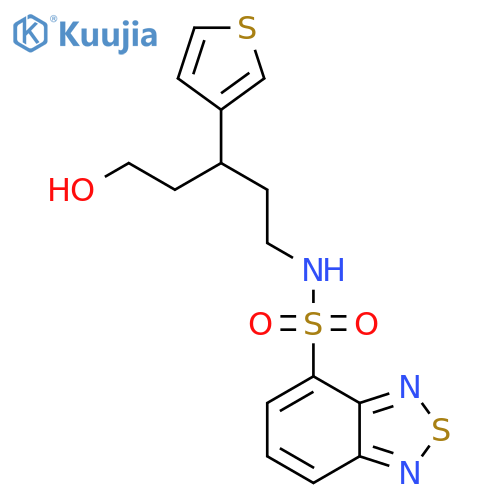 N-5-hydroxy-3-(thiophen-3-yl)pentyl-2,1,3-benzothiadiazole-4-sulfonamide structure