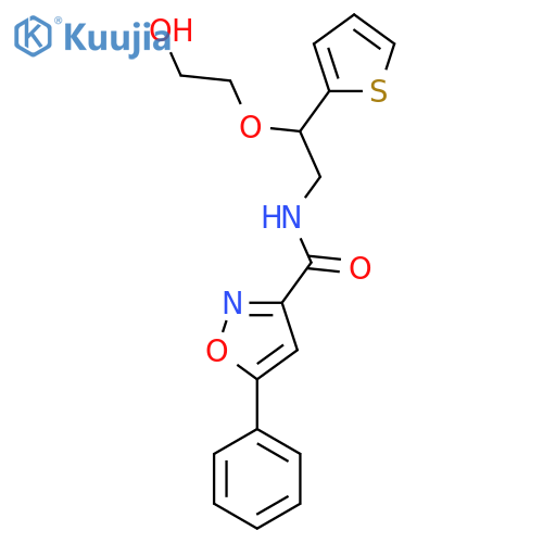 N-2-(2-hydroxyethoxy)-2-(thiophen-2-yl)ethyl-5-phenyl-1,2-oxazole-3-carboxamide structure