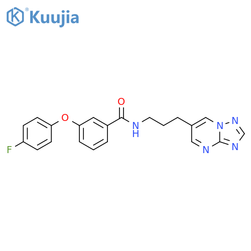 N-(3-([1,2,4]triazolo[1,5-a]pyrimidin-6-yl)propyl)-3-(4-fluorophenoxy)benzamide structure