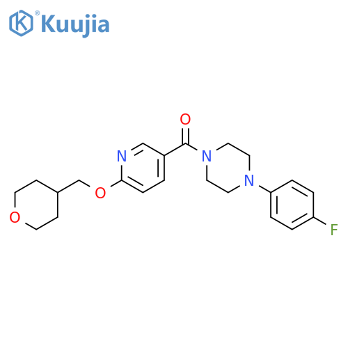 [4-(4-fluorophenyl)piperazin-1-yl]-[6-(oxan-4-ylmethoxy)pyridin-3-yl]methanone structure