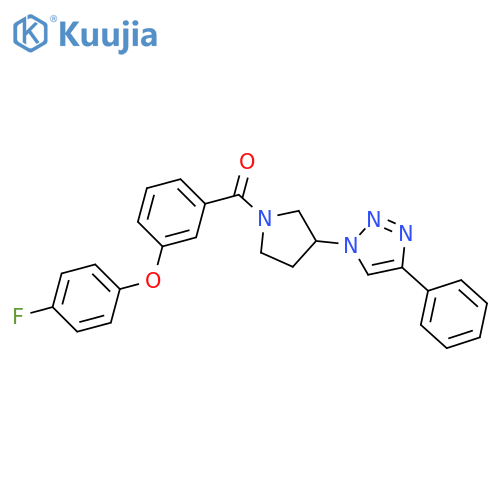 [3-(4-fluorophenoxy)phenyl]-[3-(4-phenyltriazol-1-yl)pyrrolidin-1-yl]methanone structure