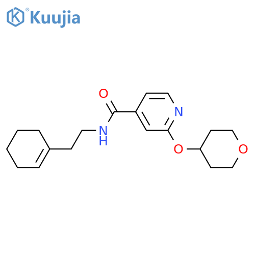 N-[2-(cyclohexen-1-yl)ethyl]-2-(oxan-4-yloxy)pyridine-4-carboxamide structure
