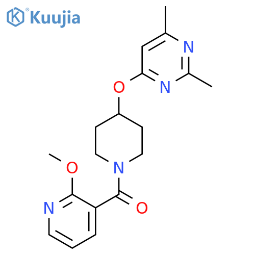 4-{1-(2-methoxypyridine-3-carbonyl)piperidin-4-yloxy}-2,6-dimethylpyrimidine structure