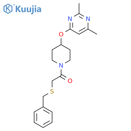 2-(benzylsulfanyl)-1-{4-(2,6-dimethylpyrimidin-4-yl)oxypiperidin-1-yl}ethan-1-one structure
