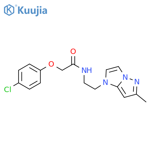 2-(4-chlorophenoxy)-N-(2-{6-methyl-1H-pyrazolo1,5-aimidazol-1-yl}ethyl)acetamide structure