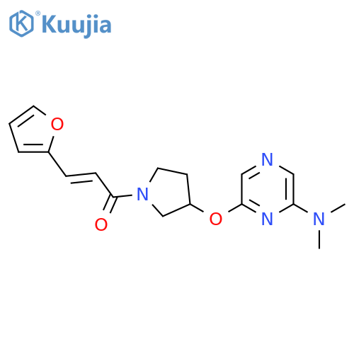 (2E)-1-(3-{[6-(dimethylamino)pyrazin-2-yl]oxy}pyrrolidin-1-yl)-3-(furan-2-yl)prop-2-en-1-one structure
