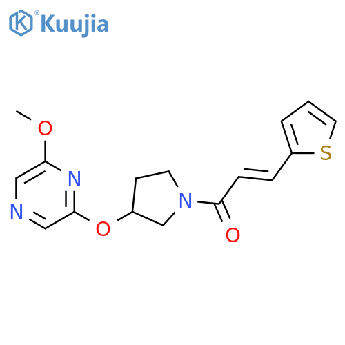 (2E)-1-{3-[(6-methoxypyrazin-2-yl)oxy]pyrrolidin-1-yl}-3-(thiophen-2-yl)prop-2-en-1-one structure