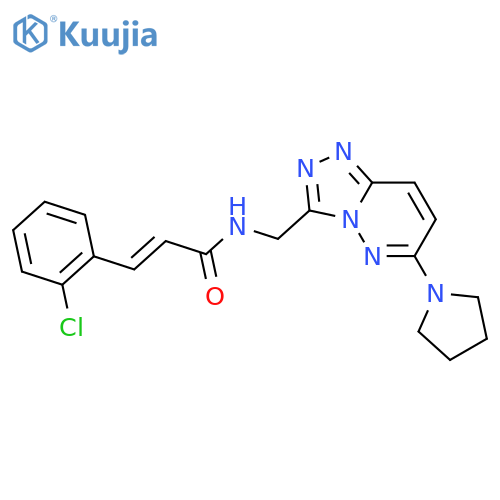 (2E)-3-(2-chlorophenyl)-N-{6-(pyrrolidin-1-yl)-1,2,4triazolo4,3-bpyridazin-3-ylmethyl}prop-2-enamide structure