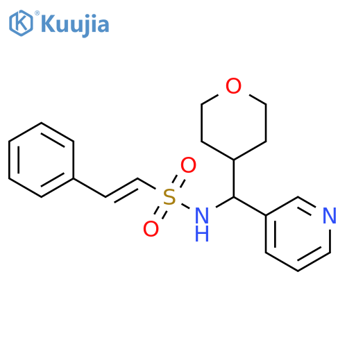 (E)-N-[(oxan-4-yl)(pyridin-3-yl)methyl]-2-phenylethene-1-sulfonamide structure