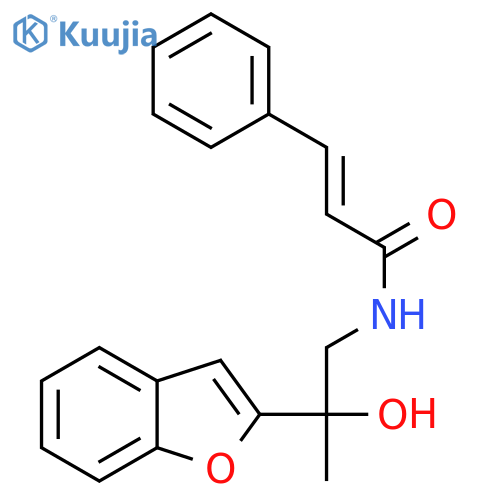 (2E)-N-[2-(1-benzofuran-2-yl)-2-hydroxypropyl]-3-phenylprop-2-enamide structure