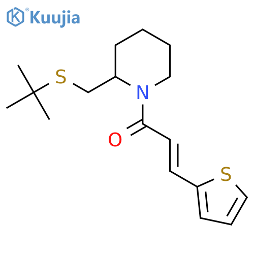 (2E)-1-{2-[(tert-butylsulfanyl)methyl]piperidin-1-yl}-3-(thiophen-2-yl)prop-2-en-1-one structure