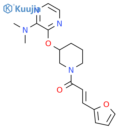 (2E)-1-(3-{[3-(dimethylamino)pyrazin-2-yl]oxy}piperidin-1-yl)-3-(furan-2-yl)prop-2-en-1-one structure
