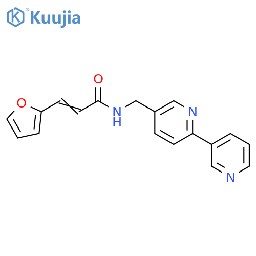 (2E)-N-({[2,3'-bipyridine]-5-yl}methyl)-3-(furan-2-yl)prop-2-enamide structure