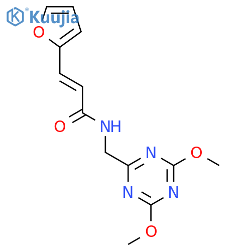 (2E)-N-(4,6-dimethoxy-1,3,5-triazin-2-yl)methyl-3-(furan-2-yl)prop-2-enamide structure