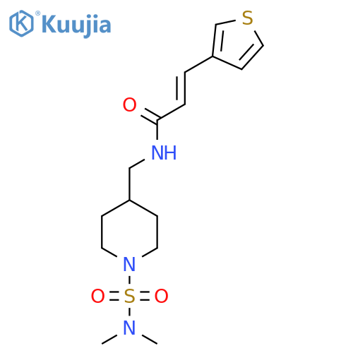(2E)-N-{[1-(dimethylsulfamoyl)piperidin-4-yl]methyl}-3-(thiophen-3-yl)prop-2-enamide structure