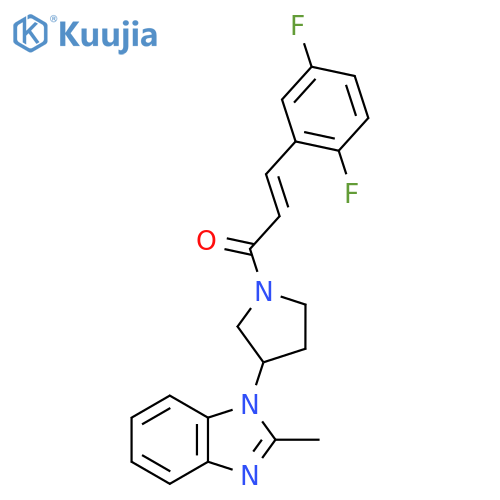 (2E)-3-(2,5-difluorophenyl)-1-[3-(2-methyl-1H-1,3-benzodiazol-1-yl)pyrrolidin-1-yl]prop-2-en-1-one structure