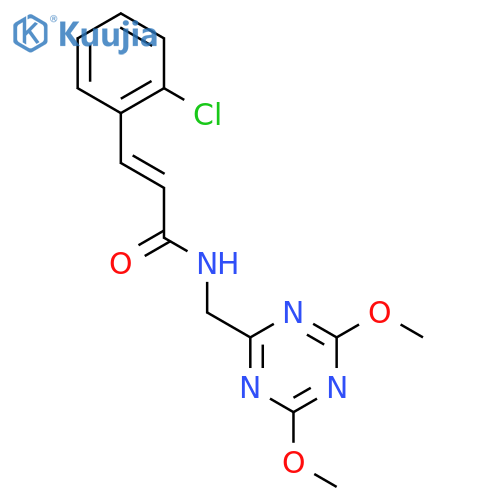 (2E)-3-(2-chlorophenyl)-N-(4,6-dimethoxy-1,3,5-triazin-2-yl)methylprop-2-enamide structure