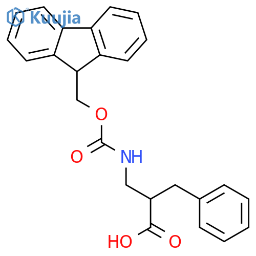 (S)-3-((((9H-Fluoren-9-yl)methoxy)carbonyl)amino)-2-benzylpropanoic acid structure