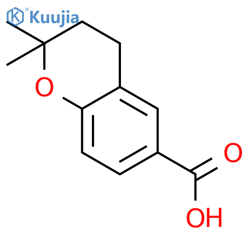 2,2-dimethyl-3,4-dihydro-2H-1-benzopyran-6-carboxylic acid structure