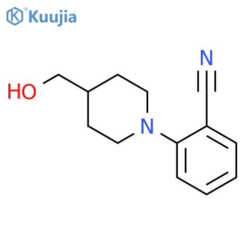 2-4-(hydroxymethyl)piperidin-1-ylbenzonitrile structure