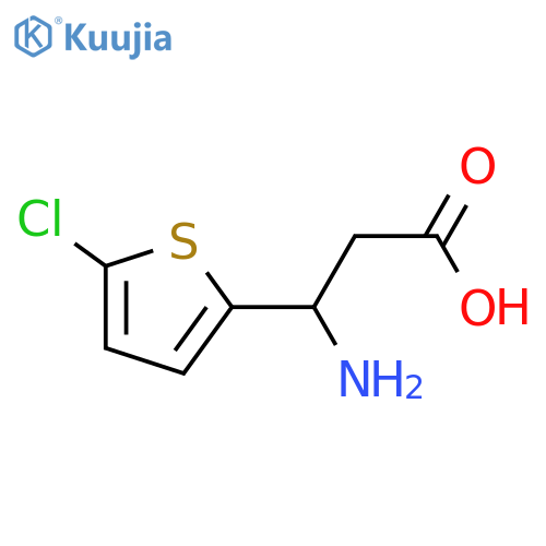 3-amino-3-(5-chlorothiophen-2-yl)propanoic acid structure