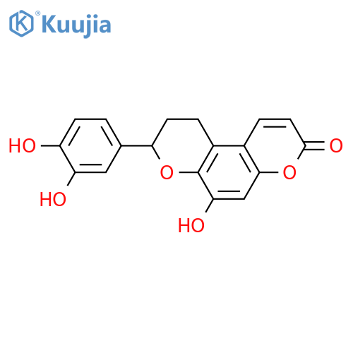 8-(3,4-Dihydroxyphenyl)-9,10-dihydro-6-hydroxybenzo[1,2-b:4,3-b']dipyran-3(8H)-one; (S)-form structure
