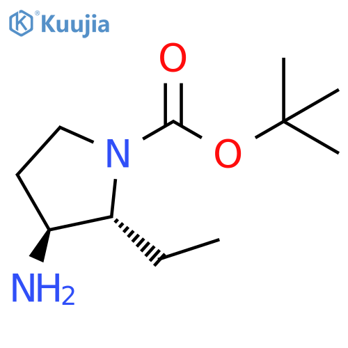 rac-tert-butyl (2R,3S)-3-amino-2-ethylpyrrolidine-1-carboxylate structure