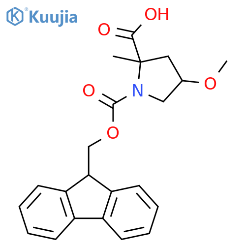 1-{(9H-fluoren-9-yl)methoxycarbonyl}-4-methoxy-2-methylpyrrolidine-2-carboxylic acid structure