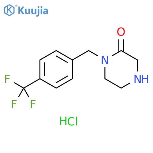 1-{4-(trifluoromethyl)phenylmethyl}piperazin-2-one hydrochloride structure