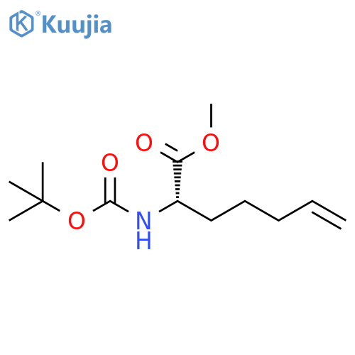 6-Heptenoic acid, 2-[[(1,1-dimethylethoxy)carbonyl]amino]-, methyl ester, (2S)- structure